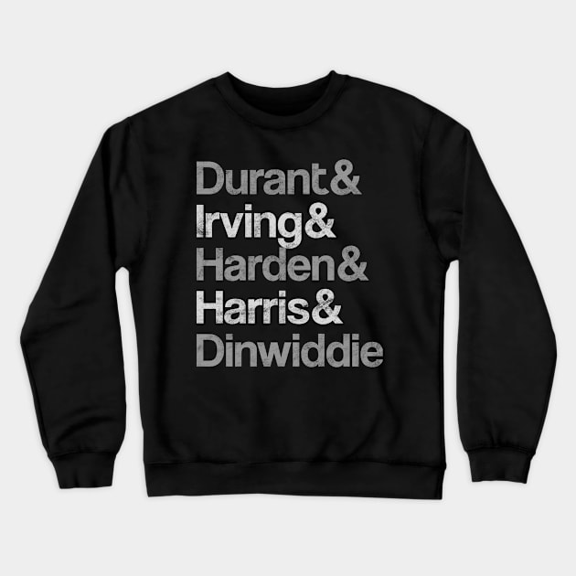 Brooklyn Nets Dream Trio Durant, Irving & Harden Crewneck Sweatshirt by BooTeeQue